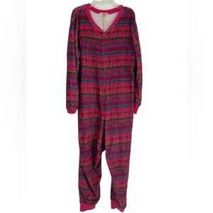 Natural Life Pink Floral Loungewear Jumpsuit Womens One Piece Pajama Boho Size S